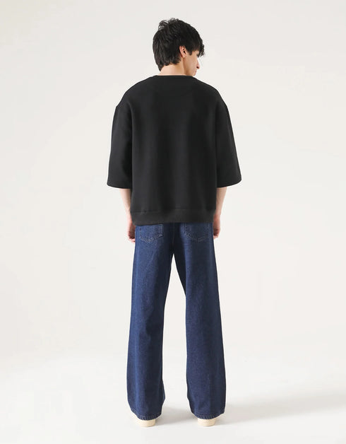 HALF SLEEVES CREW NECK SWEATSHIRT
